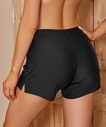 Women's Board Shorts Swimsuits Bottoms Tankini Boy Shorts Swimwear Bathing Suit Briefs Beach Trunks with Liner2