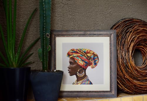 Image of RIOLIS - Amazing Women. Africa 2164, Valentine Cross Stitch Kits 11 inchx11, Cross Stitch Kits for Beginners & Advanced, Crossstitching Kit Adult, Embroidery Counted Stitching Kit