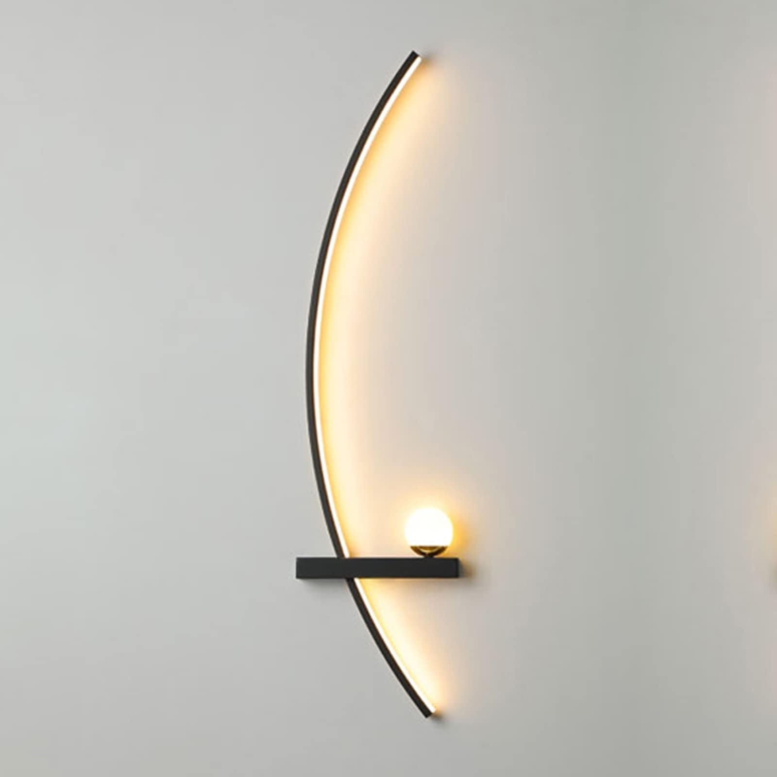 BJKYTMLM Modern LED Wall Lamps, Nordic Minimalist Creative Wall Sconce for Living Room Backgroud Decor Indoor Metal Lighting,Gold,55cm Left(70R,85cm Left)