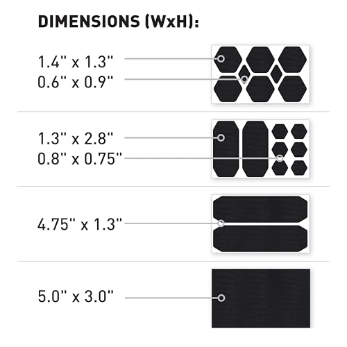 Image of GEAR AID Tenacious Tape Repair Patches - Peel-and-Stick Nylon Gear Patches for Jackets, Tents, Sleeping Bags, Backpacks, and Outdoor Gear - Fix Rips, Tears, and Holes, 19 Various Sizes, Black