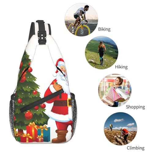 Bolso cruzado tipo chest bag estilo Santa Claus negro miniatura 6