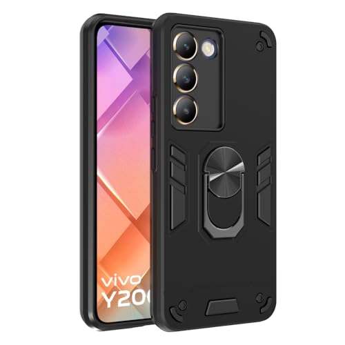 Image of NDCOM for Vivo Y200e 5G Back Cover | Vivo T3 5G Back Cover | Stylish and Protective Shockproof Ring Holder Case