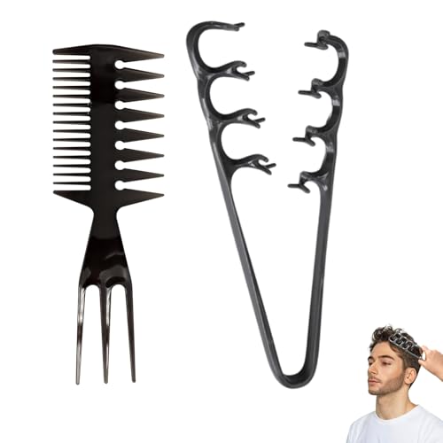 Image of 2PCS Texture Comb, Comb Set for Women, Styling Comb for Women and Men, Dual Function Fine and Wide Tooth Design