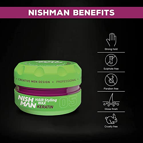 Nishman Hair Styling Series (05 Keratin Aqua Wax, 150Ml) #TOP2