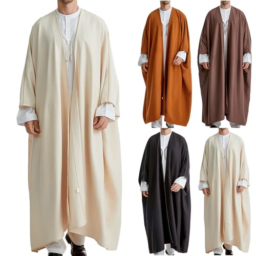 Cambkatl Thobes for Men Islam Muslim Robe Arabic Thobe Open Front Thobe Middle East Saudi Arab Kaftan Islamic Abayas2