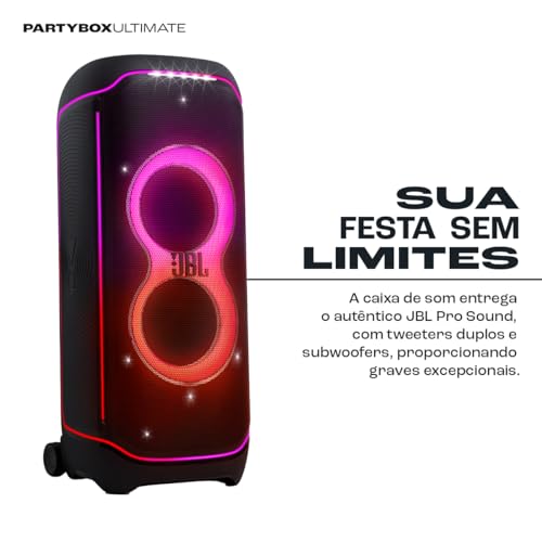 JBL, Caixa de Som, PartyBox Ultimate, Com Wi-Fi e Bluetooth Integrados - 1100W RMS glide