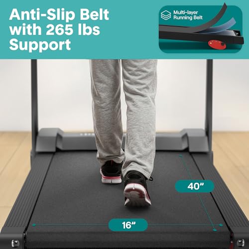 Image of SereneLife Electric Folding Treadmill Exercise Machine - Smart Compact Digital Workout Fitness Trainer w /Bluetooth App Sync, Manual Incline Adjustment, for Walking, Running, Gym
