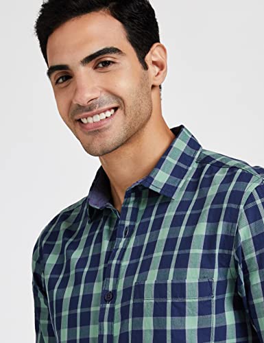 Image of Amazon Brand - Symbol Men's Cotton Checkered Regular Fit Casual Shirt