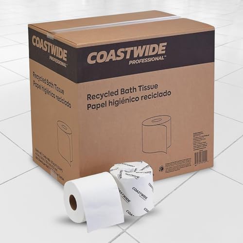Image of Coastwide Professional Recycled Toilet Paper, 2-ply, White, 360 Sheets /Roll, 48 Rolls /Case