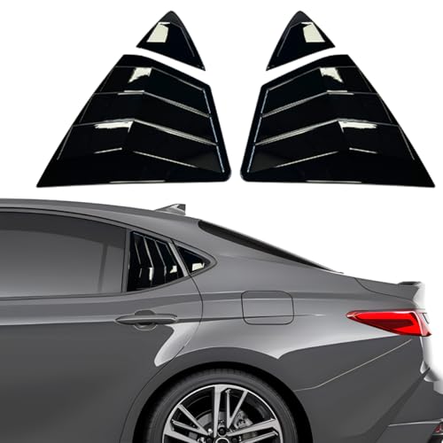 XYHGM for Toyota Camry The 9Th Gen 2025 2026 Window Louvers Front Side Racing Style Sport ABS Window Louvers Air Vent Scoop Shades Cover Blinds Trim Exterior Accessories 4PCS(Bright Pitch Black)