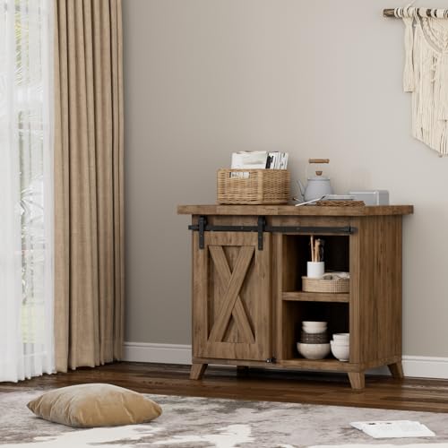 WOLFBIRD 120cm/4FT Schiene Super Mini Schiebetür Hardware Kit für Einzeltür, kleiner Schrank, TV-Stand verwendet (kein Schrank)