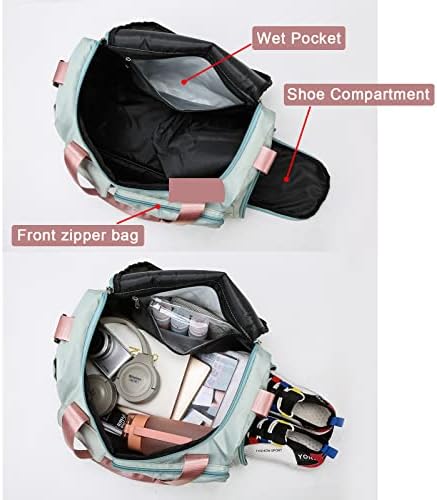 Small Gym Bag for Women, Travel Duffle Bag Carry On Weekender Bag with Shoe Compartment, 05#green, Gym Bag & Toiletry Bag, Gym Bag&toiletry Bag - 5