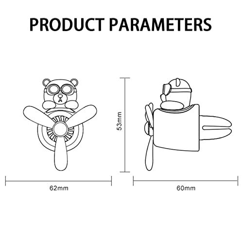 Image of Pilot Car Air Freshener, Cute Cat Car Vent Clip Air Freshener with 2 Fragrant Tablets Automotive Air Outlet Fan Diffuser, Automotive Interiors Vent Decoration (style B)