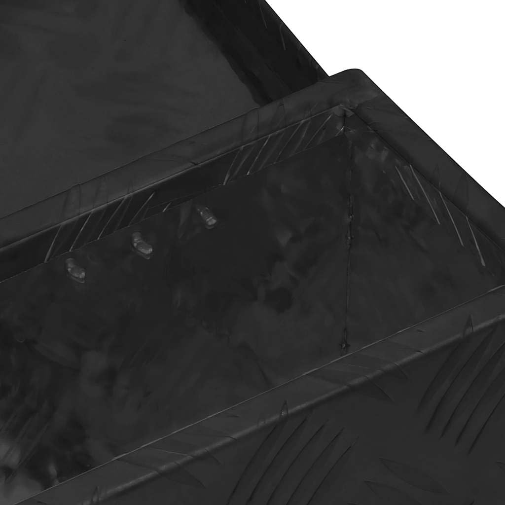 vidaXL Caja de Almacenaje Baúl Herramientas Decoración Adorno Conejo Salón Sala Tapa Parque Roedores Almacenamiento Remolque Aluminio Negro