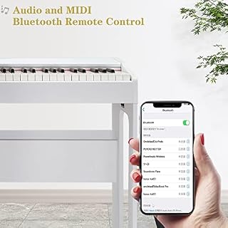 LEADZM Piano Numérique 88 Touches, Clavier Entièrement Lesté, Piano Électrique avec MIDI-USB, Bluetooth et Haut-Parleurs Stéréo, 128 Sonorités et Rythmes, Système à 3 Pédales, Blanc - Les Beatles, Paul McCartney, John Lennon, RIngo Starr, George Harrison LEADZM Piano Numérique 88 Touches, Clavier Entièrement Lesté, Piano Électrique avec MIDI-USB, Bluetooth et Haut-Parleurs Stéréo, 128 Sonorités et Rythmes, Système à 3 Pédales, Blanc – Image 5