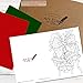 Art Eclect Color Your Own Christmas Cards for Adults, 20 Cards with Different Designs, 20 Colored Envelopes Included (Christmas B2/20)