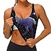 Women Girls Yoga Bras U-Shaped Back Comfy Athletic Tops Padded Sleeveless Activewear for Gym Exercise, Galaxy Starry Sky Christmas Elk Moose
