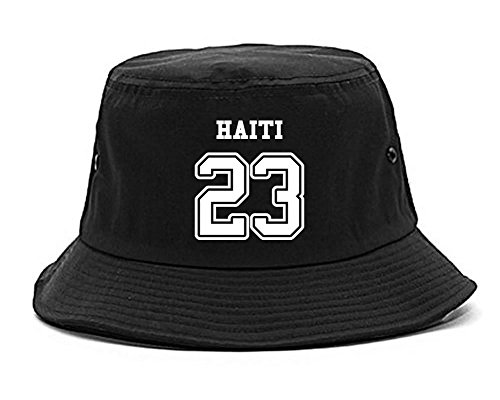 Country of Haiti 23 Team Sport Style Jersey Bucket Hat Black