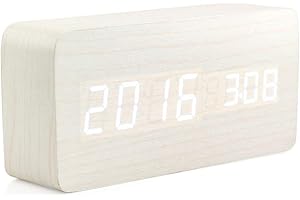 OCT17 Wooden Marble Pattern Smart Alarm Clock