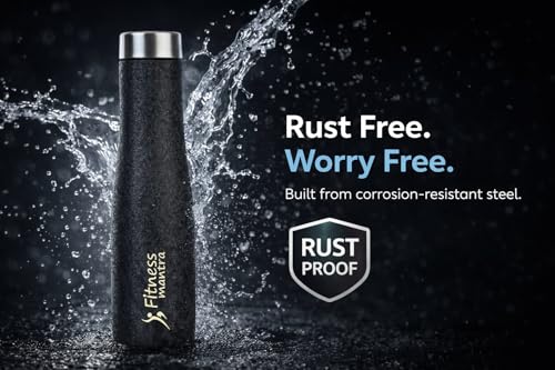 Image of Fitness Mantra Stainless Steel Water Bottle 1L | Reusable, Durable & Leak-Proof Bottle for Daily Use|1 Piece|