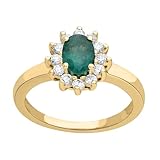  Bague Brillaxis marguerite or émeraude diamants - 54