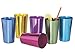 ALUMINUM TUMBLERS Retro Jewel Aluminum Colored Tumblers Cups Set of 6, Multicolor,