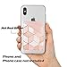uCOLOR Phone Card Holder, Leather Phone Wallet Adhesive Stick On Stretchy Credit Card Pocket for Back of Phone Case iPhone and Android (Rose Gold Glitter White Marble)
