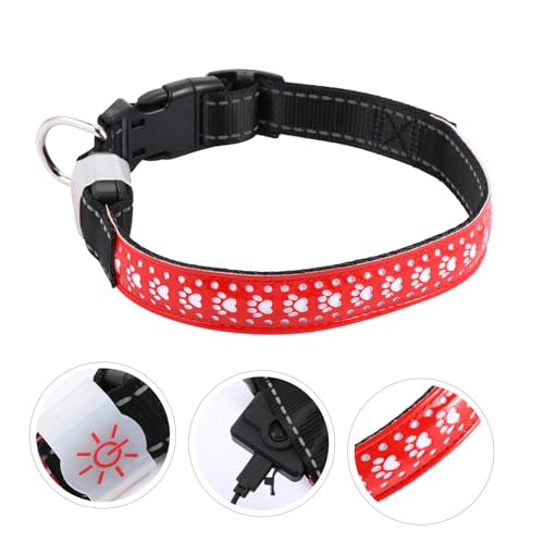 Collier de compagnie de chiens LED modes d'éclairage PU léger soir - 3