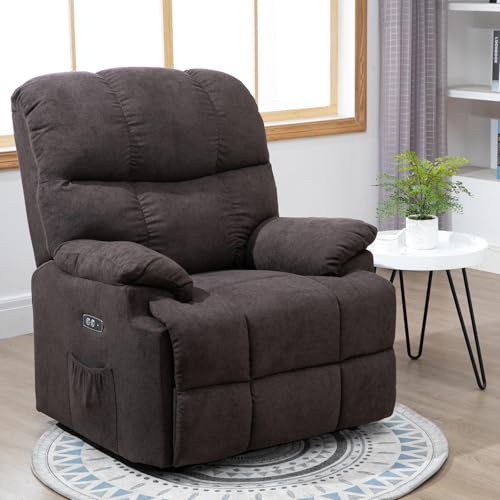 HOMCOM Elektrisch Fernsehsessel Relaxsessel mit Aufstehhilfe, Liegefunktion, USB-Anschluss, Gepolstert TV-Sessel mit Fußablage, Seitentasche, Braun – Bild 3