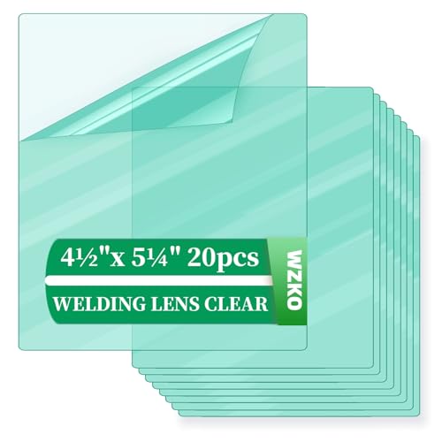 Image of WZKO 3350 Welding Helmet Hood Replacement Clear Lens Cover Outside optical grade Welding Helmet Cover Lens 20Pcs 4.5" x 5.25" for Solar Auto Darkening Welding Helmet