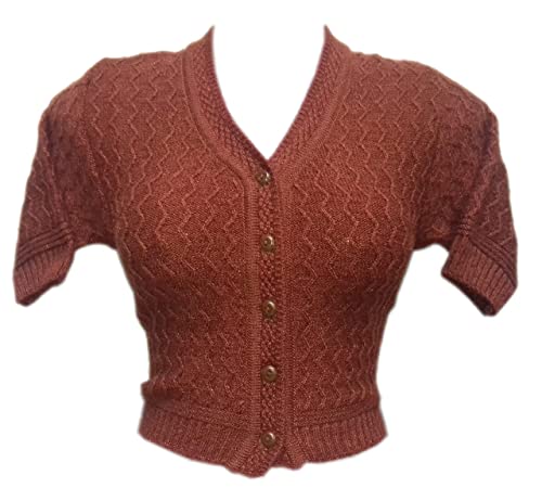 Image of Women's Hosiery Woolen Solid Half Sleeve Sweater Blouse
