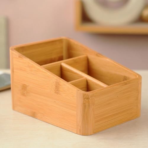 Rangement maquillage en bambou Angoily pour coiffeuse et bureau zen - 5