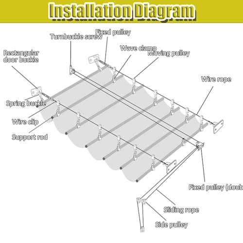 Parasol en forma de U toldo retráctil impermeable para exteriores 4