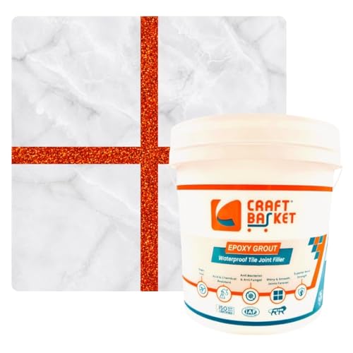 Image of LUXURY BRIGHT GOLD /SILVER /COPPER Glitter Epoxy Grout for Tiles, Waterproof, Tiles Gap Filler (Bright Copper Glitter, 2 kg)
