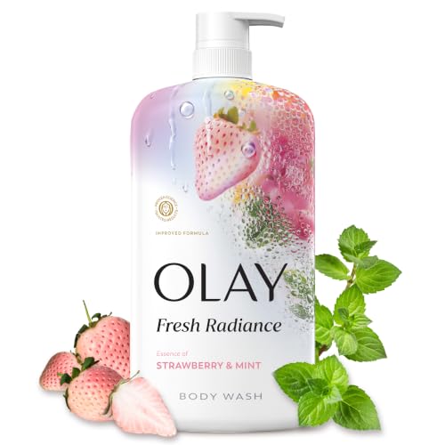 Olay Body Wash for Women, Strawberry & Mint Scent, 29 fl oz