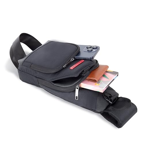 Image of Lavie Sport Atmos cheststrap Sling Bag | Stylish Crossbody Bag | Bag for Travel | Multipurpose Crossbody Bag with Adjustable Strap for Travel and Office Use | Shoulder Bag for Women