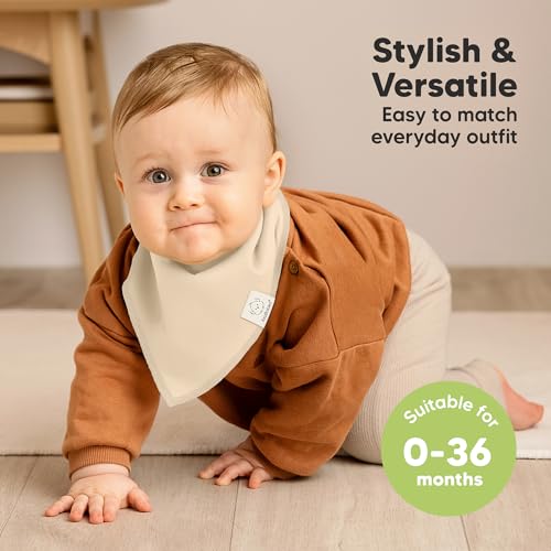 Image of KeaBabies 8pk Organic Baby Bandana Bibs for Drooling and Teething (Purest)