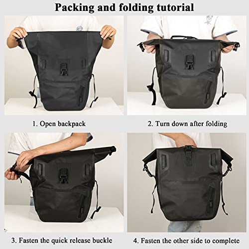 Shoucan Bike Rear Seat Bag With Adjustable Hooks, Panniers For Bicycles With Carrying Handle, Bicycle Commuting Pannier Fit Most Bicycle Rack,Single Pack #TOP7