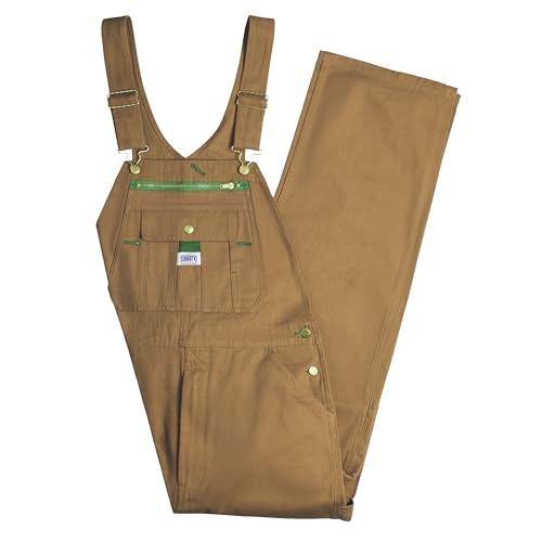 Liberty Men's Duck Bib Overalls, Pecan, 36W x 32L US