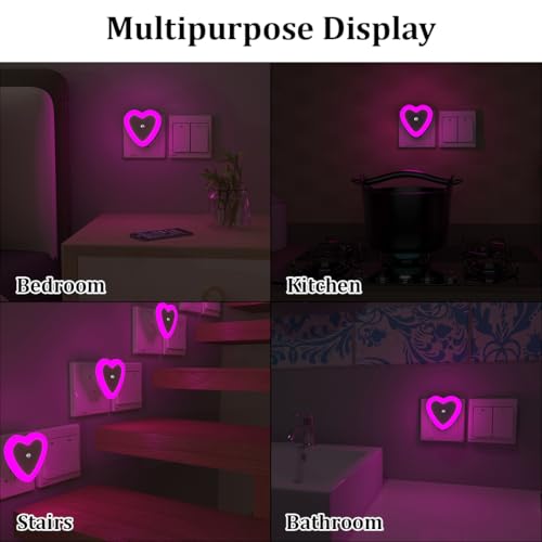 Image of fizzytech Smart Motion Sensor LED Light Bulb with Automatic On /Off and Dimmable Pink Glow, Energy Efficient 7W LED Bulb for Home, Stairs, Kitchen, Bathroom, Wardrobe Lighting(Heart Pink Pack-2)