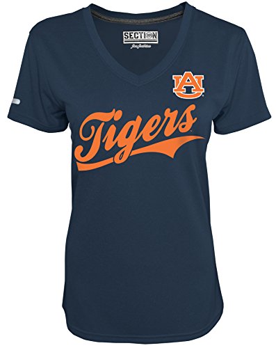 SECTION 101 by Majestic NCAA Women's Tailgate Fashion Fit Short Sleeve V Neck Tee