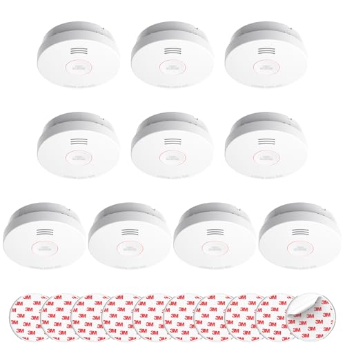 SITERLINK Smoke Detectors 10 Year Battery Operated,Smoke Alarm with Test-Silence