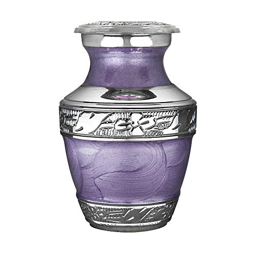 Trupoint Set Of 4 Small Urns For Human Ashes Adult Male Or Female - Holds 0.75 Lbs. Per Mini Urn, 2.75" X 1.75" Mini Cremation Urns, Keepsake Burial Urns With Case & Bags - Eternal Lavender. #TOP5