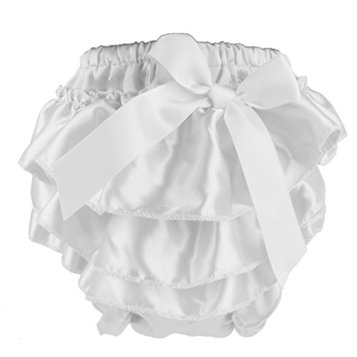 gazechimp A Criança Do Bebê Plissado Calças Frisadas Fralda Capa Bloomers Pettiskirt 0-6M - Branco