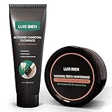 ★ MÁS SONRISAS BLANCAS Y BRILLANTES: Los hábitos de estilo de vida (como cigarrillos, té y café) y la cantidad de fluoruro en el agua potable pueden causar diferencias de color en los dientes. El kit de blanqueamiento dental de Luis Bien en polvo y pasta de dientes de carbón activado es la elección perfecta para el blanqueamiento dental natural. Nuestro kit de blanqueamiento dental realiza tratamientos dentales y se encarga del amarilleo de los dientes.