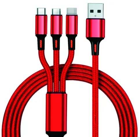 Nylon Braided 3 in 1 Charging Cable, Multifunctional Cable 1.2 Mtr Long, Multi charging cable for Micro usb, iOS & Type C devices, 3 in1 Charging Cable (4 feet) (B0C5YD2FYK) Amazon Price History, Amazon Price Tracker