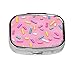 Estuche organizador de billetera cuadrada de plata con forma de rosquilla rosa para bolsillo o monedero, organizador de vitaminas, caja decorativa