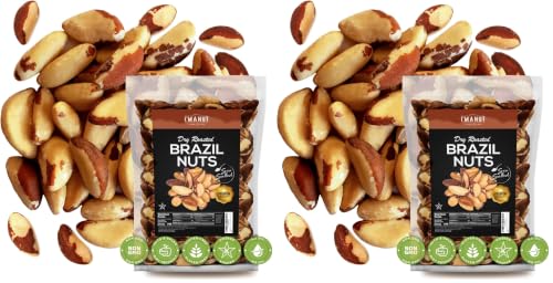 Image of Premium Wild Harvested Dry Roasted Brazil Nuts with Sea Salt, 1 lb (16 oz) - High Selenium, Batch Tested Peanut & Gluten Free, Non-GMO, Kosher, Resealable Bag (Pack of 2)