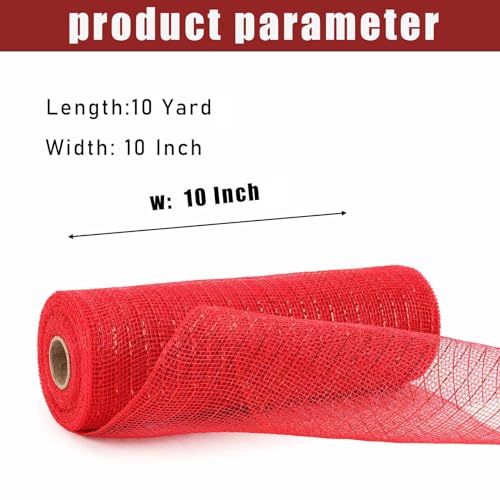 image for LaRibbons Christmas Deco Mesh Ribbon，10 inch x 30 feet(10 Yard) Each