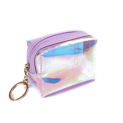 Waroomss Monedero Transparente Monedero Pequeño Cuadrado Monedero Transparente Monedero para Moneda DNIC Llaves Labial